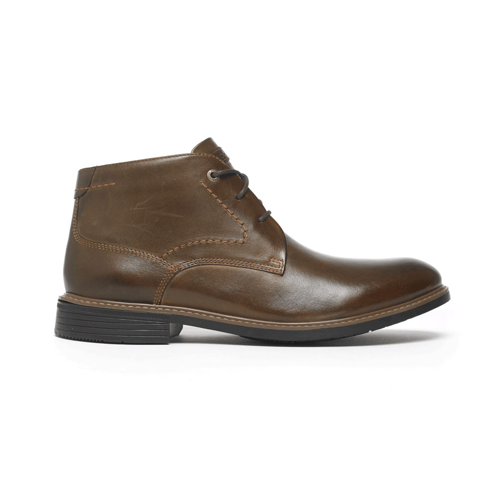 Botas Rockport Homem Marrom Escuro - Classic Break Chukka - 70184IREZ